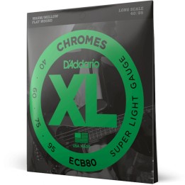 D'Addario - ECB80 Corde per Basso, Light, Long Scale, 40-95