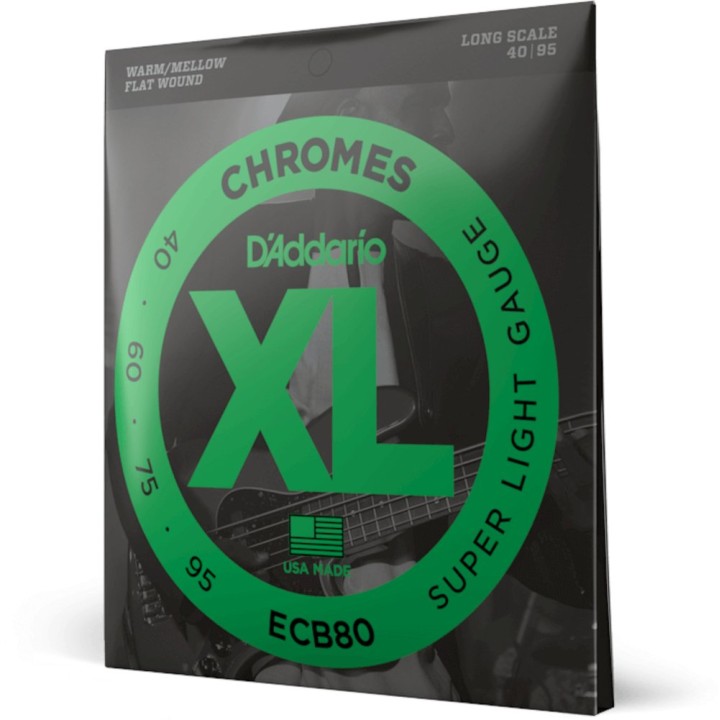 D'Addario - ECB80 Corde per Basso, Light, Long Scale, 40-95