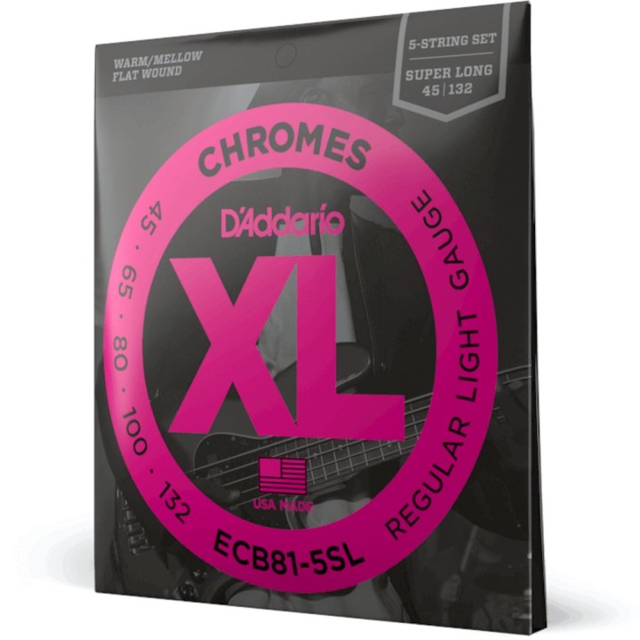 D'Addario - ECB81-5SL Corde per Basso 5 Corde, Chromes, Light, Super Long Scale