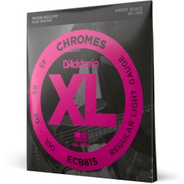 D'Addario - ECB81S Corde per Basso, Chromes, Light, Short Scale