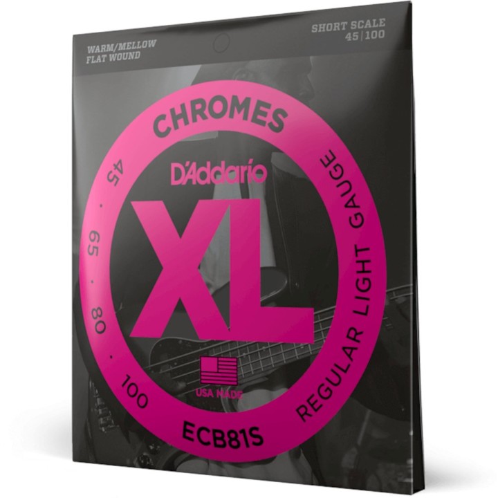 D'Addario - ECB81S Corde per Basso, Chromes, Light, Short Scale