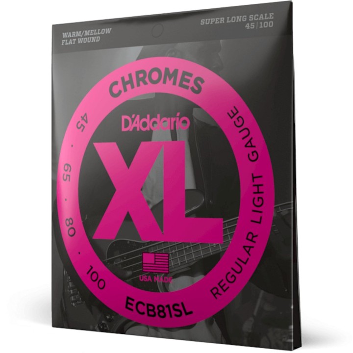 D'Addario | ECB81SL Corde per Basso, Chromes, Light, Super Long Scale