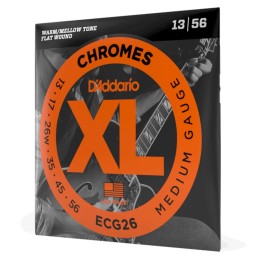 D'Addario - ECG26 Corde per Chitarra Elettrica, Chromes Flat Wound, Medium