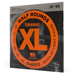 D'Addario - EHR310 Corde per Chitarra Elettrica, Half Rounds, Regular Light, 10-46