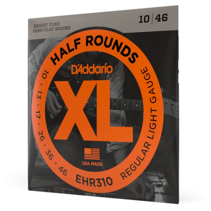 D'Addario - EHR310 Corde per Chitarra Elettrica, Half Rounds, Regular Light, 10-46