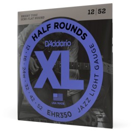 D'Addario - EHR350 Corde per Chitarra Elettrica, Half Rounds, Jazz Light