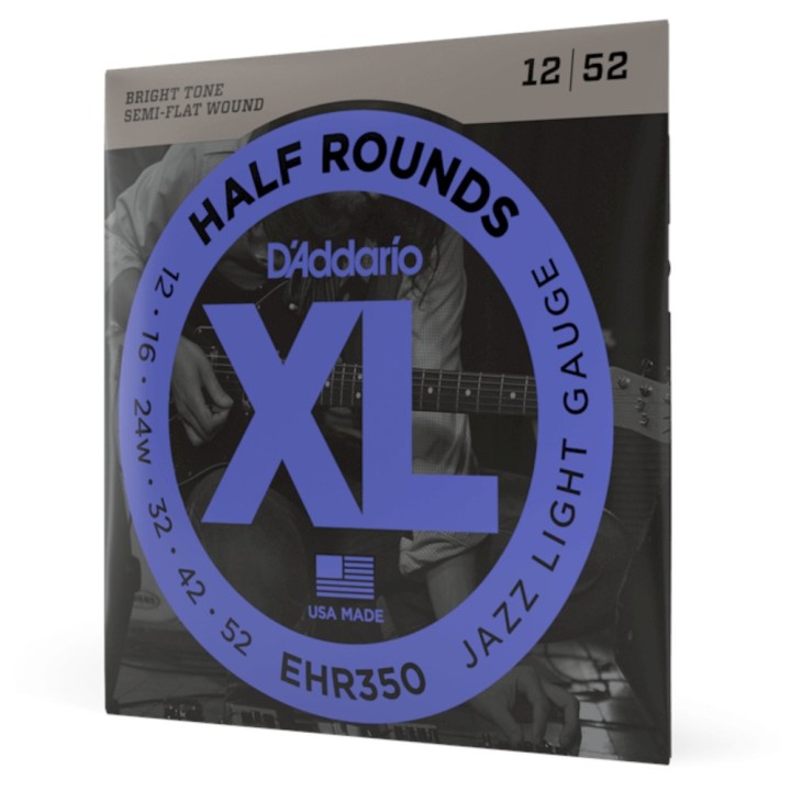 D'Addario - EHR350 Corde per Chitarra Elettrica, Half Rounds, Jazz Light
