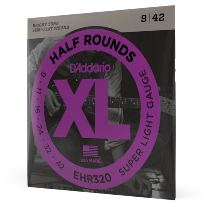 D'Addario - EHR320 Corde per Chitarra Elettrica, Half Rounds, Super Light