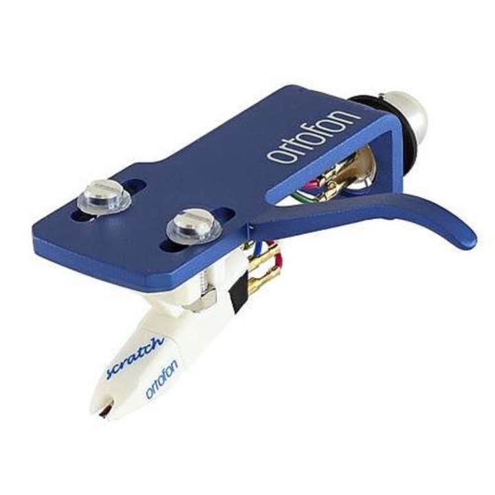 Ortofon OM Scratch White ON SH4 Blue Headshell - Testina per giradischi