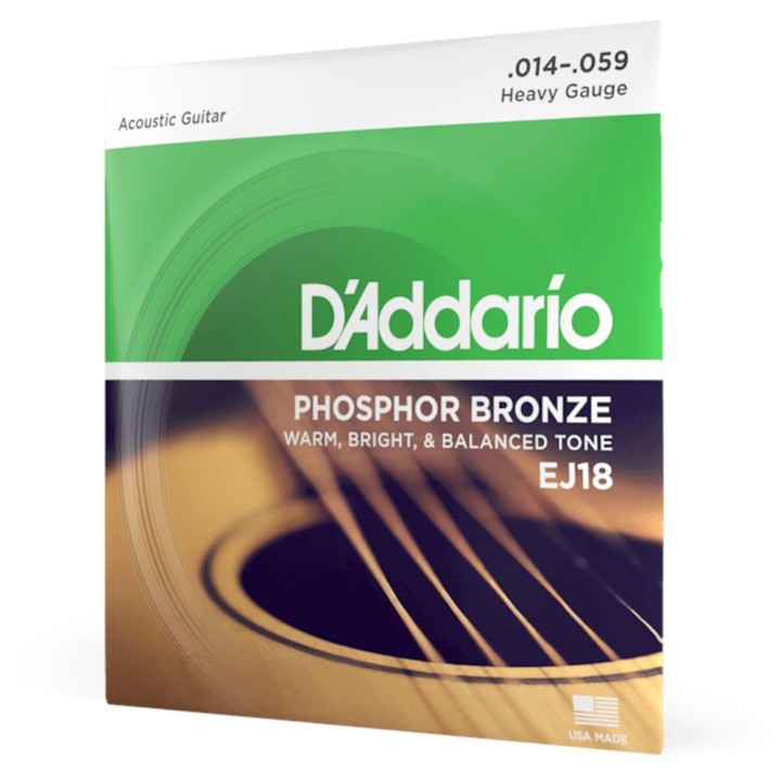 D'Addario - EJ18 Corde per Chitarra Acustica, Phosphor Bronze, Heavy, 14-59