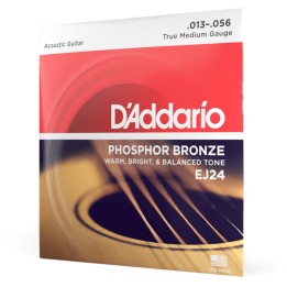 D'Addario - EJ24 Corde per Chitarra Acustica, Phosphor Bronze, True Medium
