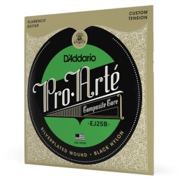 D'Addario - EJ25B Corde per Chitarra Classica, Pro-Arté, Black Nylon Composite, Flamenco