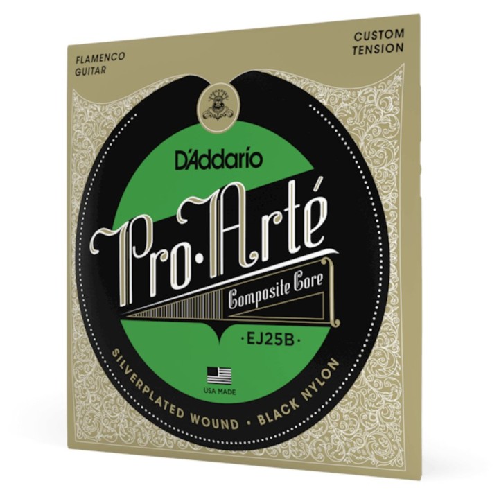 D'Addario - EJ25B Corde per Chitarra Classica, Pro-Arté, Black Nylon Composite, Flamenco