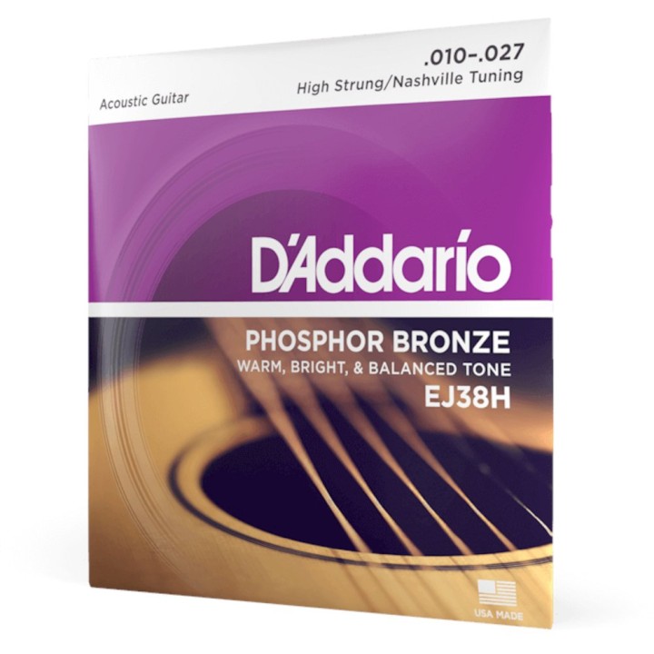 D'Addario - EJ38H Corde per Chitarra Acustica, Phosphor Bronze, High Strung/Nashville Tuning