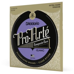 D'Addario - EJ44C Corde per Chitarra Classica, Silver Plated Wrap, Composite Core, Extra-Hard Tension