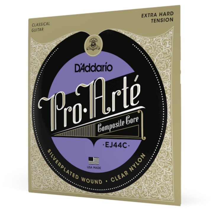 D'Addario - EJ44C Corde per Chitarra Classica, Silver Plated Wrap, Composite Core, Extra-Hard Tension