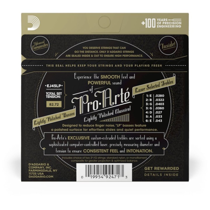 D'Addario - EJ45LP Corde per Chitarra Classica, Pro-Arte, Composite, Normal Tension