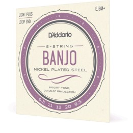 D'Addario - EJ60+ 5 - Corde per Banjo 5 Corde, Nickel, Light Plus, 9,5-20