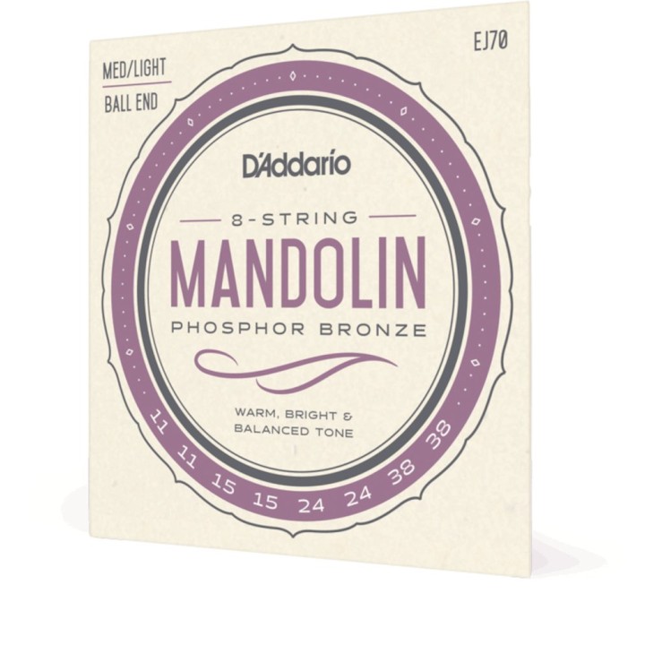 D'Addario - EJ70 Phosphor Bronze Mandolin Strings, Ball End, Medium/Light, 11-38