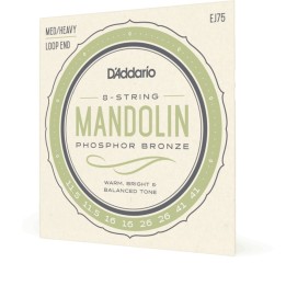 D'Addario - EJ75 Corde per Mandolino, Phosphor Bronze, Medium/Heavy, 11.5-41