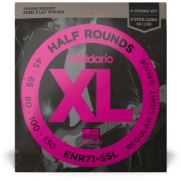 D'Addario - ENR71-5SL Corde per Basso Elettrico 5 Corde, Regular Light, Super Long Scale