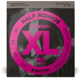 D'Addario - ENR71M Corde per Basso, Regular Light, Medium Scale, 45-100