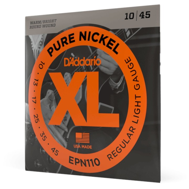 D'Addario - EPN110 Corde per Chitarra Elettrica, Pure Nickel, Regular Light, 10-45