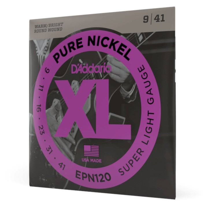 D'Addario - EPN120 Corde per Chitarra Elettrica, Pure Nickel, Super Light
