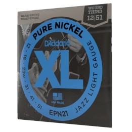 D'Addario - EPN21  Corde per Chitarra Elettrica, Pure Nickel, Jazz Light