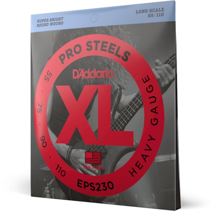 D'Addario - EPS230  Corde per Basso Elettrico, Prosteels, Heavy, Long Scale, 55-110