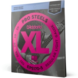 D'Addario - EPS170-5 Corde per Basso Elettrico 5 Corde, Prosteels, Light, Long Scale