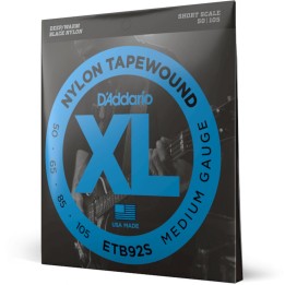 D'Addario - ETB92S Corde per Basso Elettrico, Tapewound, Medium, Short Scale
