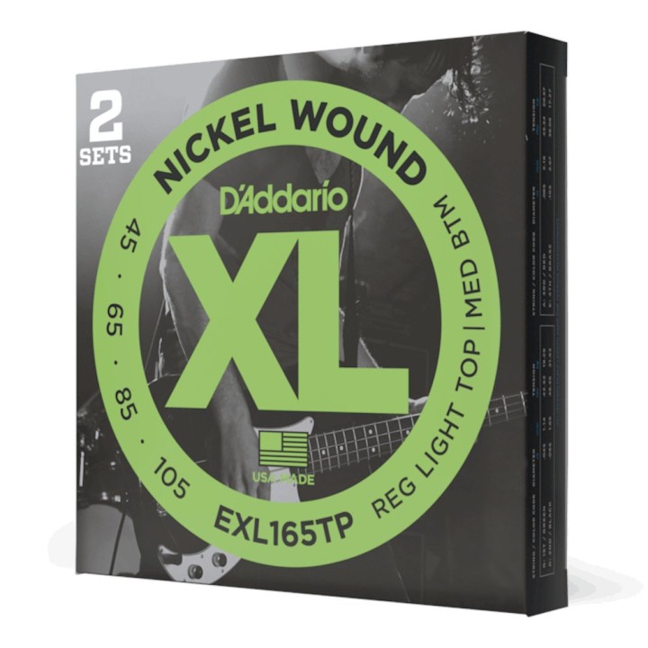 D'Addario - EXL165TP Corde per Basso, Nickel Wound, Custom Light, Long Scale