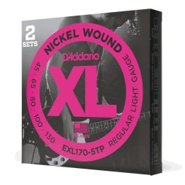 D'Addario - EXL170-5TP Corde per Basso 5 Corde, Nickel Wound, Light, Long Scale