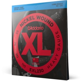 D'Addario - EXL230 Corde per Basso Elettrico, Nickel Wound Bass, Heavy, Long Scale