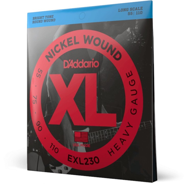 D'Addario - EXL230 Corde per Basso Elettrico, Nickel Wound Bass, Heavy, Long Scale