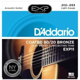 D'Addario - EXP11 Corde per Chitarra Acustica, Coated 80/20 Bronze