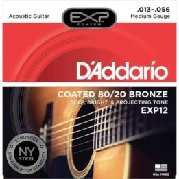 D'Addario - EXP12 Corde per Chitarra Acustica, Coated 80/20 Bronze