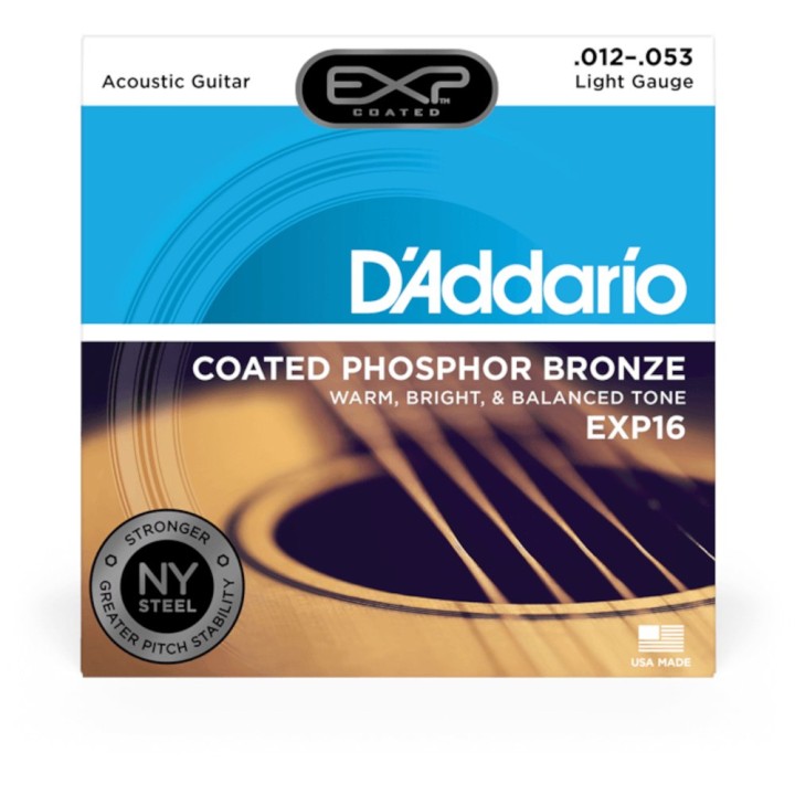D'Addario - EXP16 Corde per Chitarra Acustica, Coated Phosphor Bronze