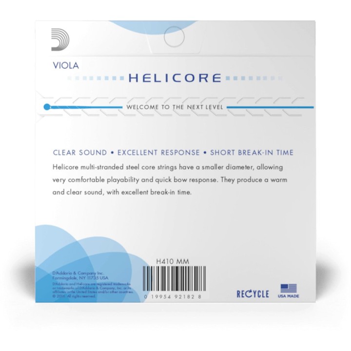 D'Addario - H413 MM Corda Singola SOL per Viola, Helicore, Medium Scale, Medium Tension