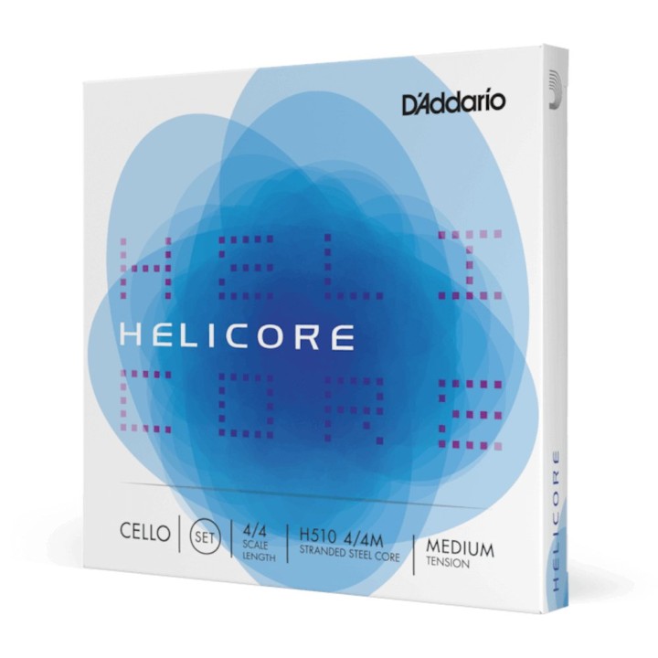 D'Addario - H510 4/4M Corde per Violoncello, Helicore, Medium Tension, Scala 4/4