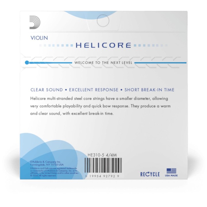 D'Addario - HE310-5 4/4M Corde per Violino 5 corde, Medium Tension, 4/4