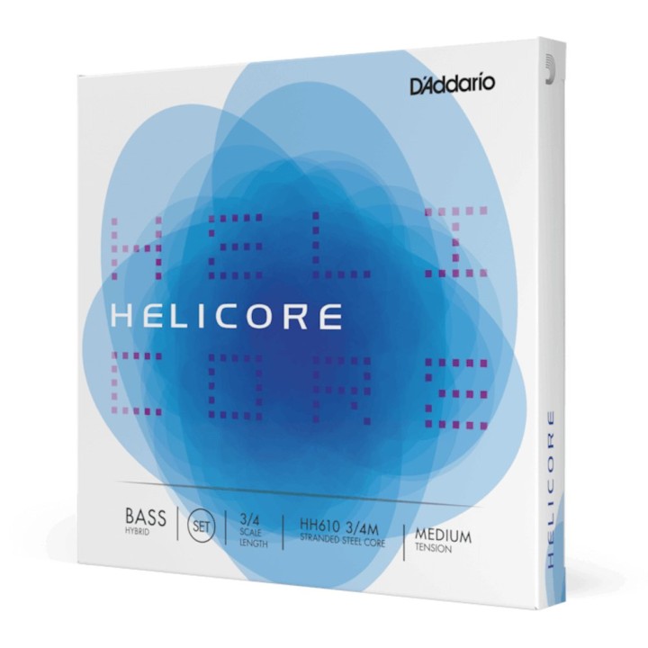 D'Addario | HH610 3/4M Corde per Basso Ibrido, Helic Hybrid, Medium Tension, Scale 3/4