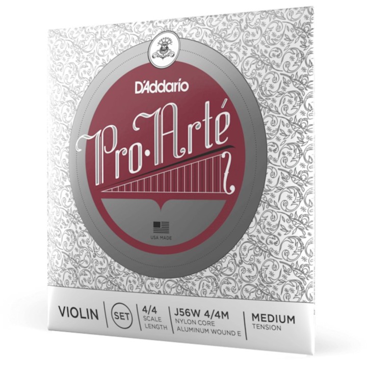 D'Addario - J56W 4/4M Corde per Violino 4/4, con Wound E, Pro-Arte, Medium Tension