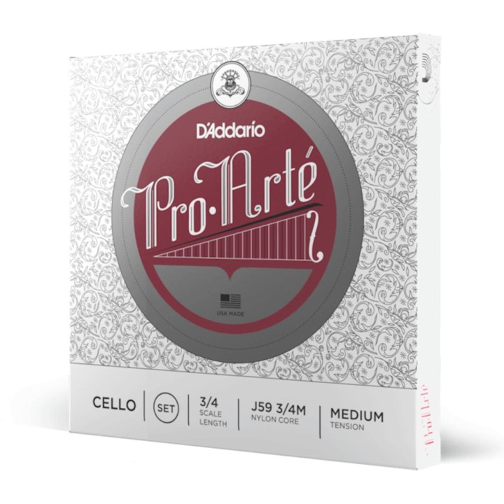 D'Addario - J59 3/4M Corde per Violoncello, Pro-Arté, Medium Ternsion, Scale 3/4