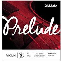 D'Addario - J814 4/4M Corda SOL per Violino Prelude, Medium Tension, Scale 4/4