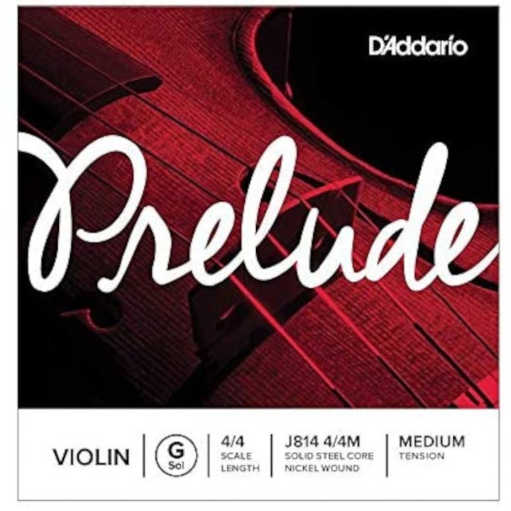 D'Addario - J814 4/4M Corda SOL per Violino Prelude, Medium Tension, Scale 4/4