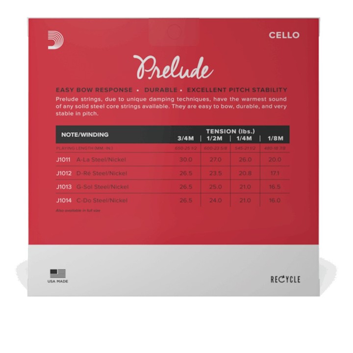 D'Addario - J814 1/2M Corda SOL per Violino Prelude, Medium Tension, Scale 1/2