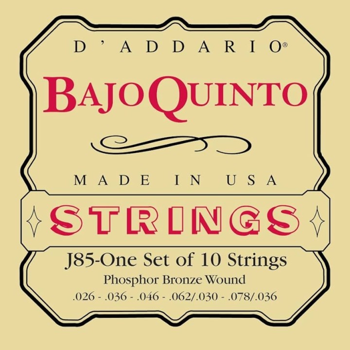 D'Addario - J85 Set per Bajo Quinto, Phosphor Bronze, 26-78