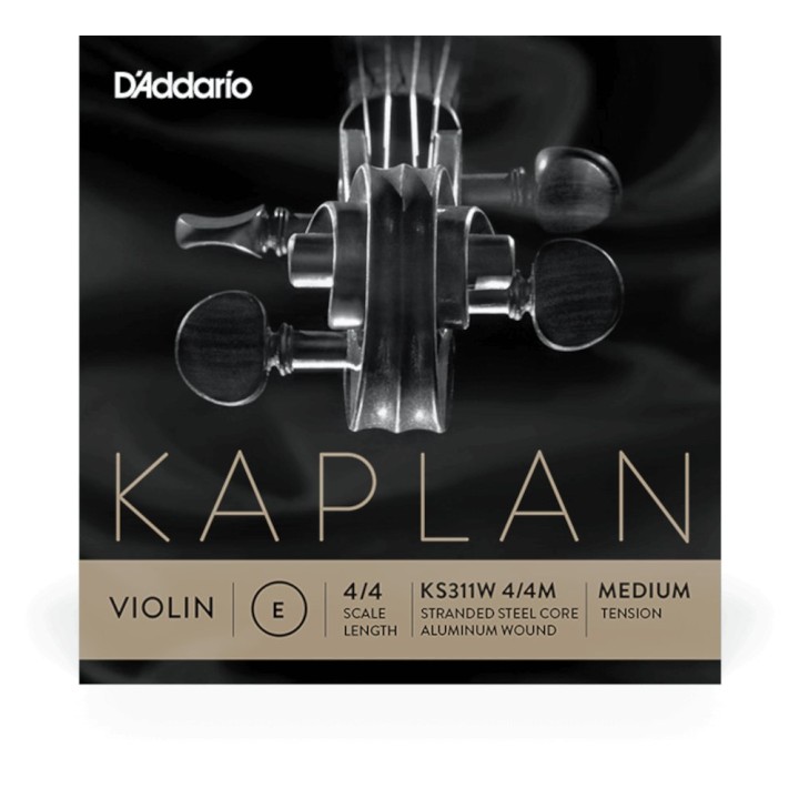 D'Addario - KS311W 4/4M Corda Mi per Violino, Kaplan, Alluminium Wound, No Fischio Pallino